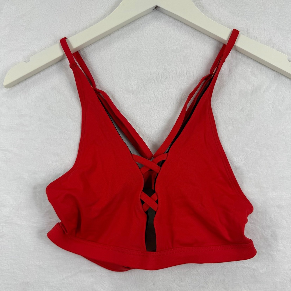 Fredericks of Hollywood Sunset Strap Fiery Red Tie Detail Bikini Top S
